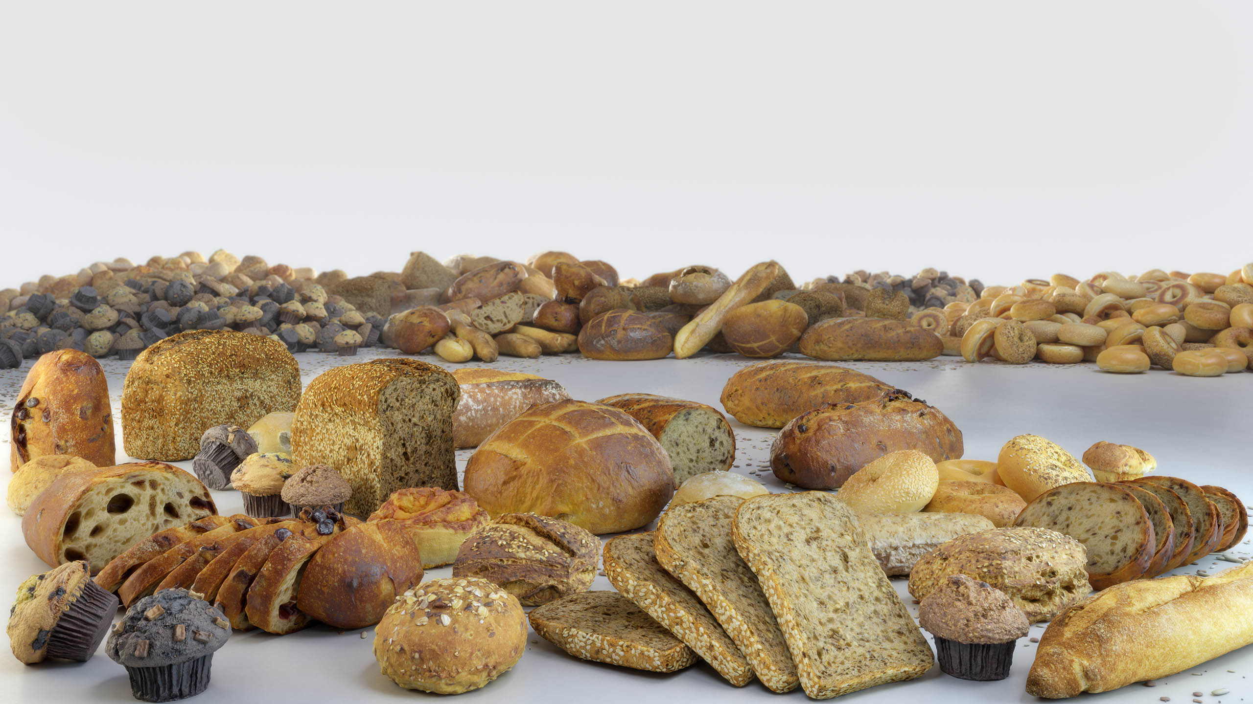 Scanlabz bakery collection showing all included high-detail 3D bakery models for digital art, game design, and visualization projects