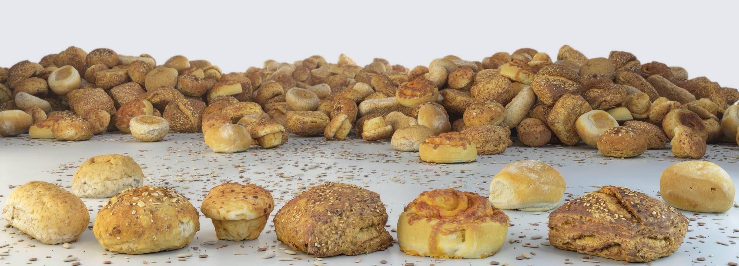 Assortment of realistic 3D scanned buns from the Scanlabz bakery collection, perfect for digital visualization