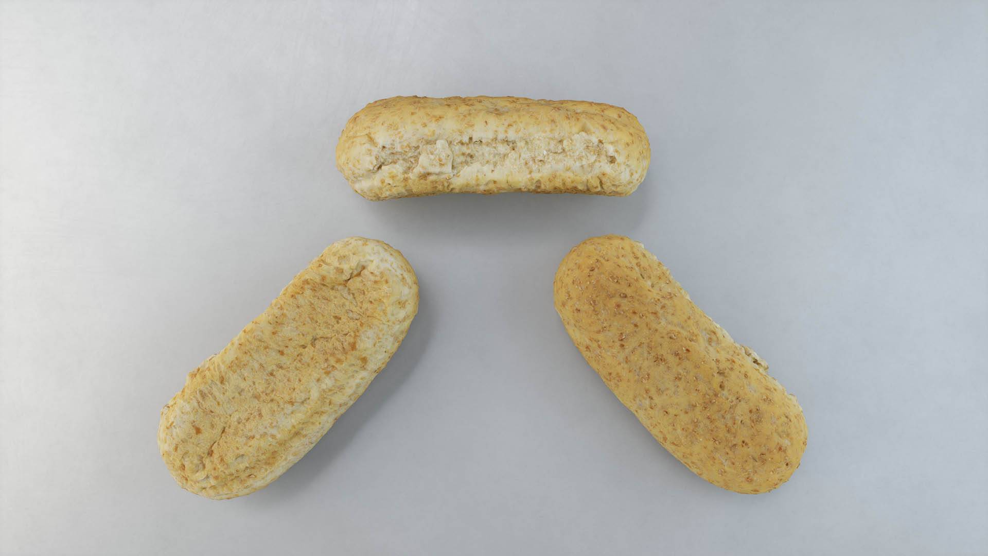 3D hot dog bun asset from Scanlabz bakery collection, featuring lifelike surface detail and clean topology 3ds Max and V-Ray