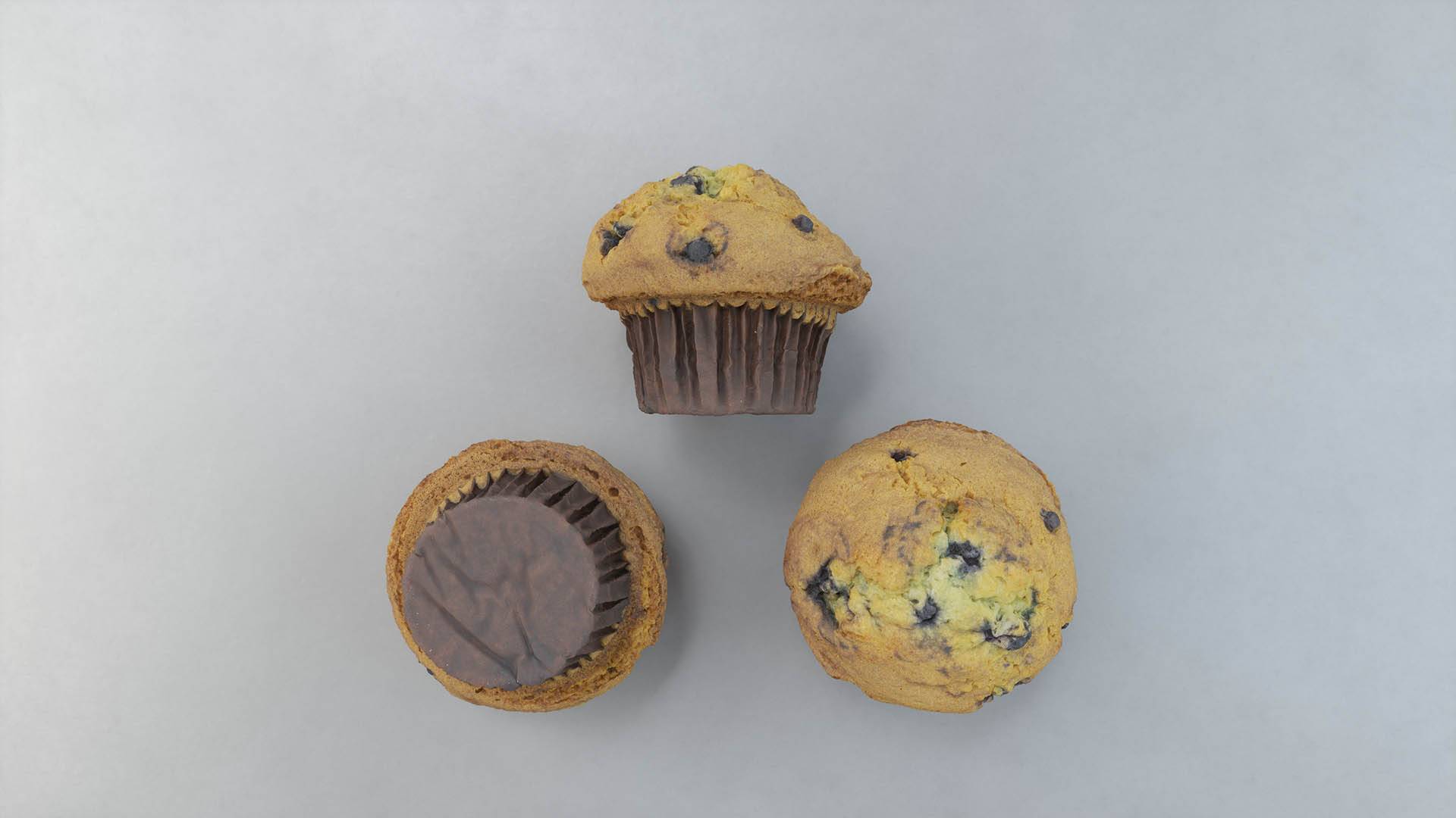 Photorealistic 3D blueberry muffin model from Scanlabz bakery collection, compatible with 3ds Max and V-Ray for high-quality rendering and visualization