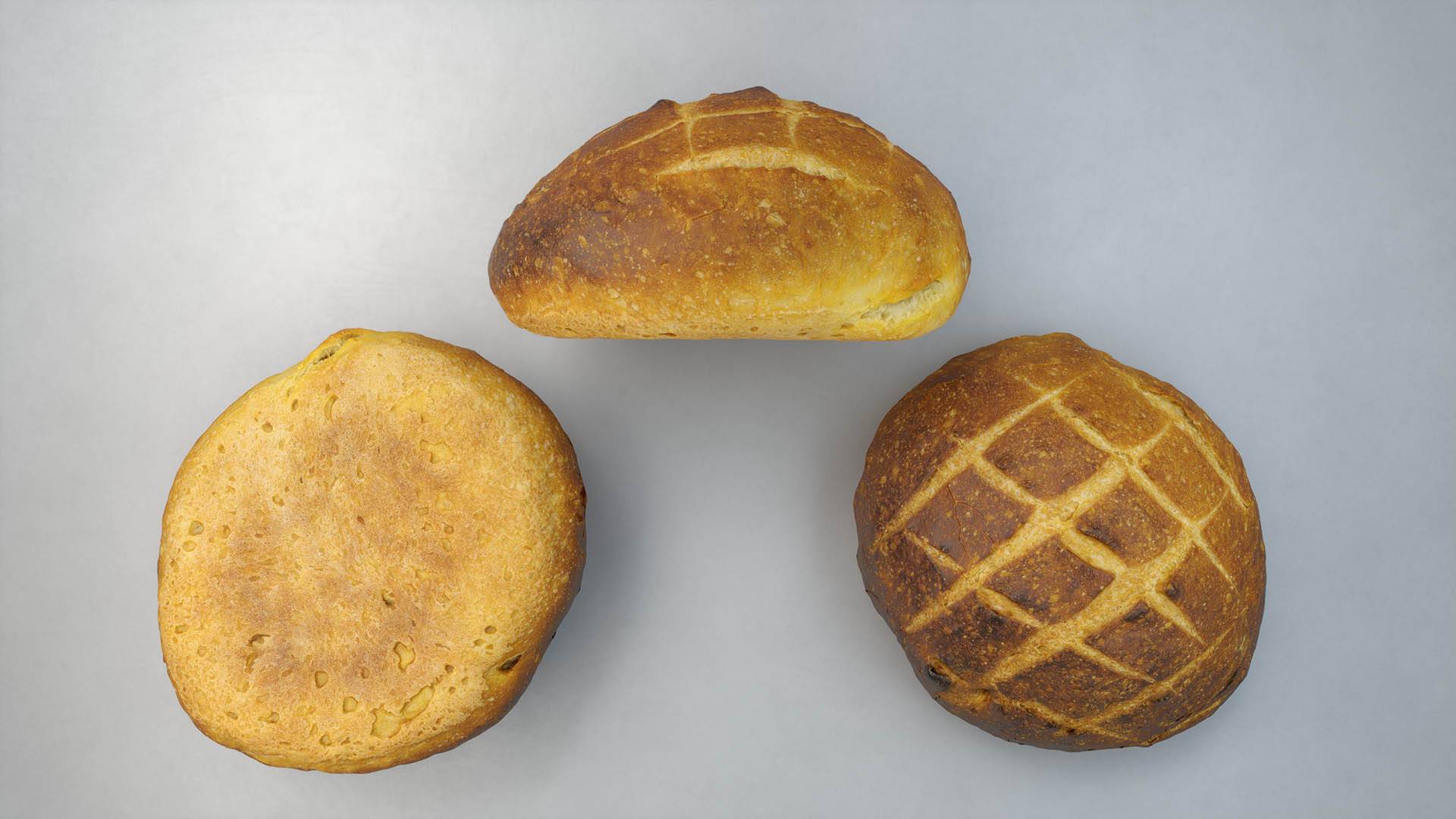 Realistic 3D bread asset from the Scanlabz bakery collection, designed for professional rendering in 3ds Max and V-Ray