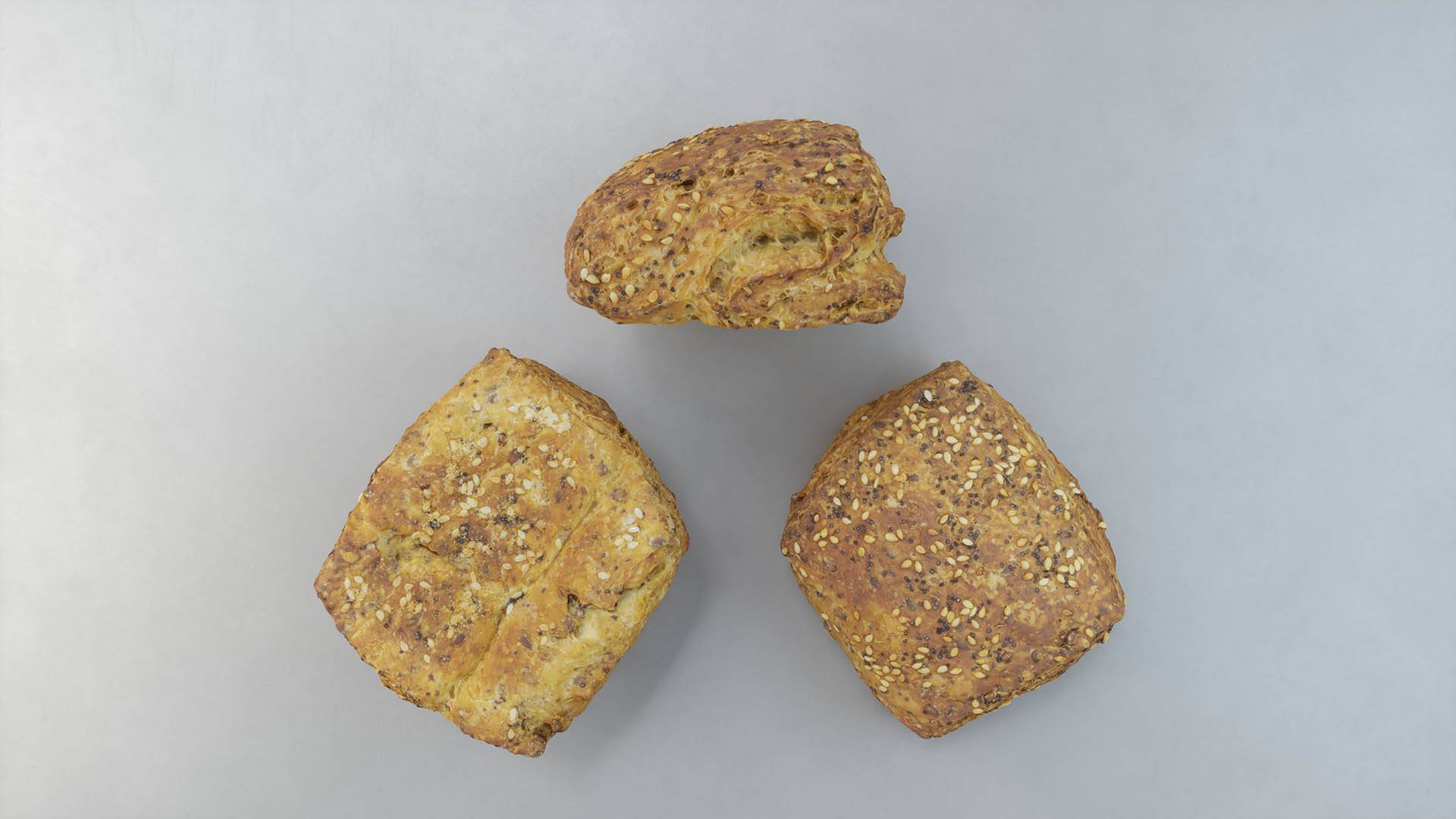 Crusty 3D bun model from Scanlabz bakery collection, ideal for high-end CGI and digital food scenes