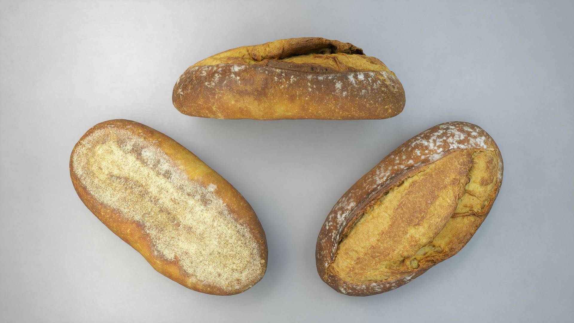 3D bread model from the Scanlabz bakery collection, built with photogrammetry for lifelike surface detail and game-ready performance